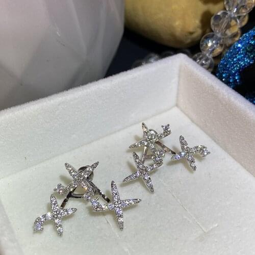 David Star For Women Bride Marry Earrings 2021 Trend Meteor Silver color Darts fashion Petite Jewelry Friends Gift Dropshipping
