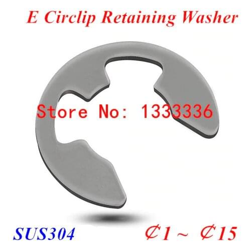 100pcs M1.2 1.5 2 3 4 5 6 7 8 9 10 Stainless steel E Clip Washer M1.5-M10 Circlip Retaining Open snap Ring Shaft Washers GB896