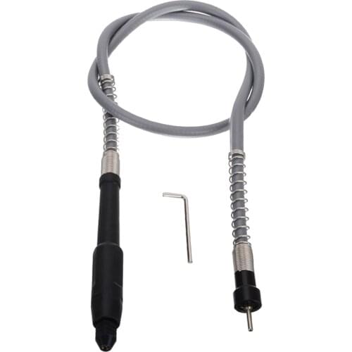 105cm Gray Flexible Flex Shaft with 2 Universal M8 Keyless Chuck Shaft Extension Cord Soft Flex Shaft Set Rotary Tool Accessory