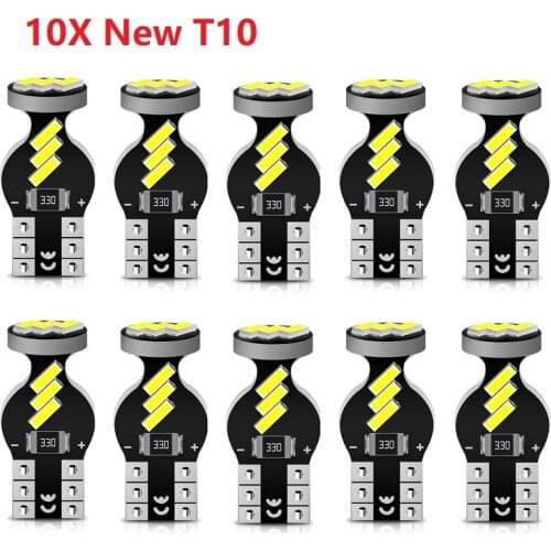 10X T10 W5W New Super Bright LED Car Parking Lights WY5W 168 501 4014 Auto Wedge Turn Side Bulbs Car Interior Reading Dome Lamp