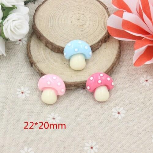 15pcs/lot resin mushroom DIY resin cabochons accessories mix colors for kids hair
