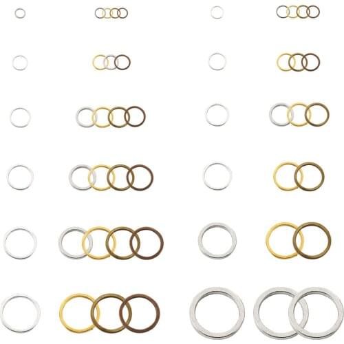 192pcs/box Brass Linking Rings, Round Ring, Mixed Color