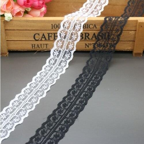 2 color options 50y/lot 2.5cm Lace fabric trimming high quality Garment accessories DIY handcrafts fashion home decoration L0136