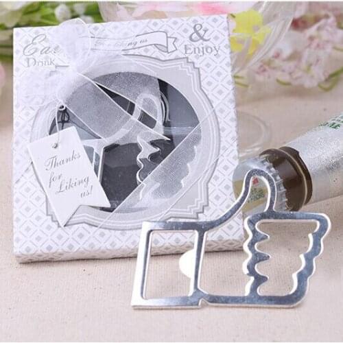 24PCS/LOT Party favor Wedding Gifts Silver or Gold color Thumbs Up Beer Bottle Opener Christmas Gift Free shipping
