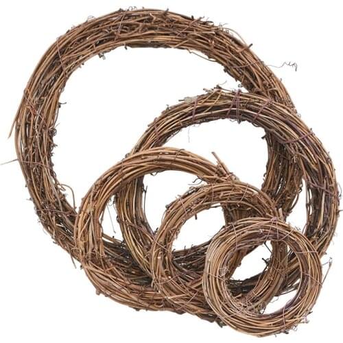 35/25/20/15cm Rattan Craft Floral Hoop Wreath Frame DIY Dried Flower Hoop for Christmas Wedding Party Wreath Garland Decorations