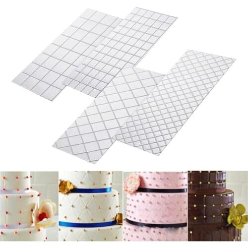 4 Pcs Plastic Fondant Mold Imprint Cake Decorating Tools Lace Mat Fondant Embosser Kitchen Baking Tools