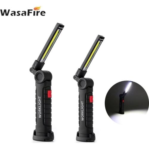 5 Modes USB Rechargeable With Built-in Battery Set Multi Function Folding Work Light COB LED Camping Torch Flashlight Hot Sale
