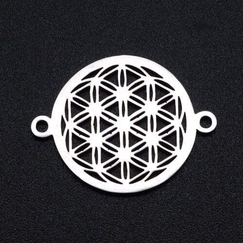 5pcs/lot Stainless Steel Hollow Flower Connector Charm Pendant Wholesale Top Quality Accept OEM Order Necklace Pendants