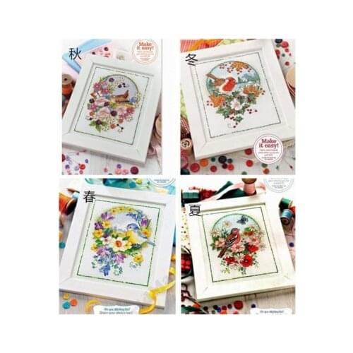 A-HH Mouse avatar Counted Cross Stitch Kit Cross stitch RS cotton with cross stitch Four seasons birds
