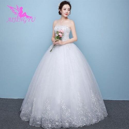 AIJINGYU 2021 bridal new hot selling cheap ball gown lace up back formal bride dresses wedding dress WK450