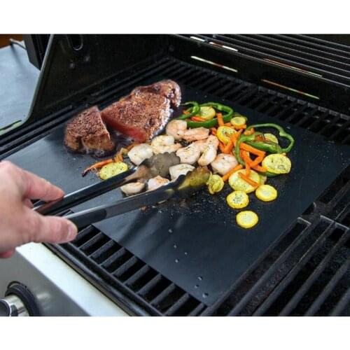 Non-Stick Cooking BBQ Grill Mat Kit Easy to Clean Heat Resistant Pad Outdoor