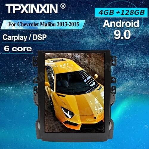 For Chevrolet Malibu 2013-2015 Tesla Style Android 9.0 4+128G Car GPS Navigation Multimedia Autoradio Video Player Tape Recorder