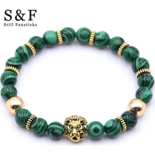 Lion Bracelet Stone Beads Bracelets For Women Jewelry Men Pulseira Masculina Feminina Erkek Bileklik Mens Buda Pulsera Hombre