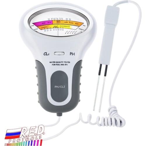 Digital Chlorine Tester, PH & Chlorine Cl2 Level Meter Tester Test Monitor Swimming Pool Spa Water monitor Quality Analysis