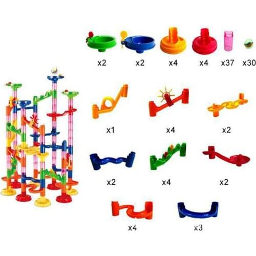 Color Building Blocks DIY Construction Marble Race Run Maze Balls 3D Track ball Block Children Gift Educational Toys