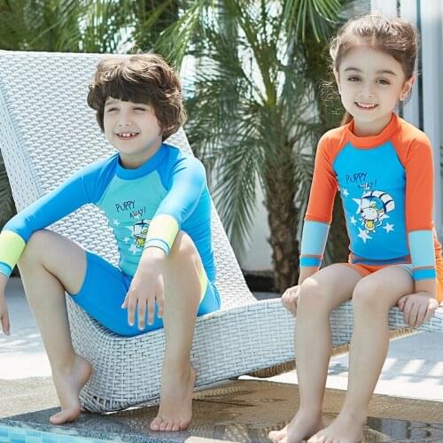 Childrens Swimwear Quick Drying Wetsuit Diving Suit Kids Swimsuit Long Sleeves Swimsuits Shorts Suit