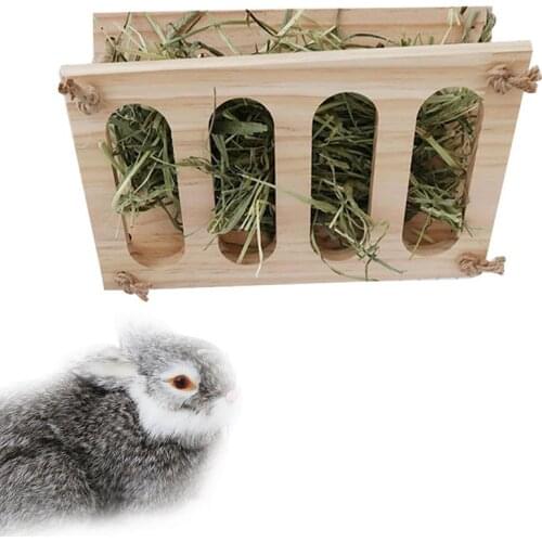 Dorakitten 1pc Hay Rack Foldable Wooden Hay Feeder Hay Manger For Bunny Guinea Pig Chinchilla Small Pet Feeding Supplies