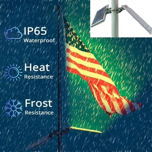 Solar Flag Pole Light,36LED Super Bright Pole Light for Max Pole Diameter 3" Waterproof Auto On/Off Flood Light