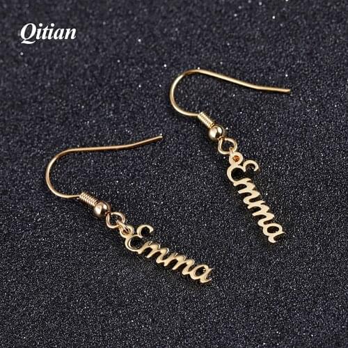 Custome Name Earrings Personalized Nameplate Stud Dangle Earring For Women High Quality Stainless Steel Jewelry Friend Gift