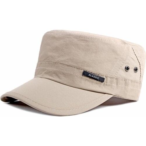 Snapback Cap Adjustable Size Mens Cotton Military Hats Flat Cap Navy Hat Black Cap Male Bone Simple Casual Fashion Sports Cap