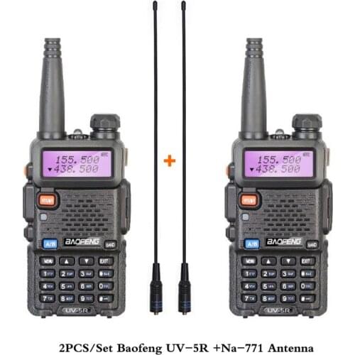 2 pcs Baofeng UV-5R Radio Set Walkie Talkie UV 5R UV5R Two Way Radio Atation Transmitter with Female antenna Na-771