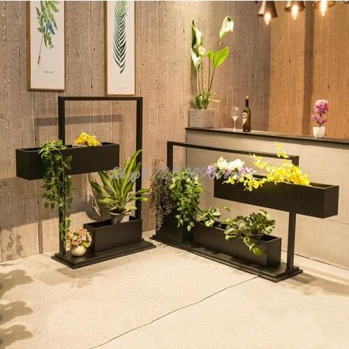 Wrought iron garden flower trough rectangular flower bed flower box outdoor flower stand anticorrosive floor flower pond flower