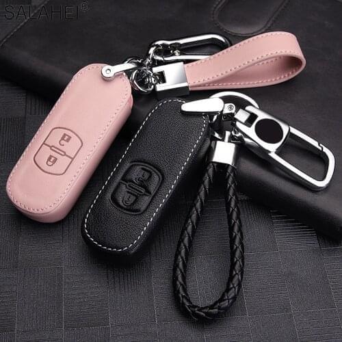 Leather Car Key FOB Cover Case Protect For Mazda 2 Mazda 3 Mazda 5 Mazda 6 CX-3 CX-4 CX-5 CX-7 CX-9 Atenza Axela MX5 Car Styling