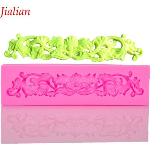 Lace shaped 3D Reverse sugar molding Food Grade silicone mould for polymer clay molds chocolate cake decoration tools FT-0403