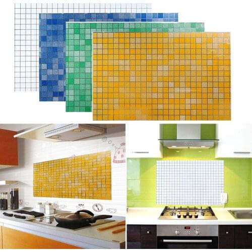 Kitchen Oil Proof Sticker PVC Adhesive Bathroom Wall Stickers Balcony Waterproof Wallpaper Mosaic Tile Decoracion Hogar Mod