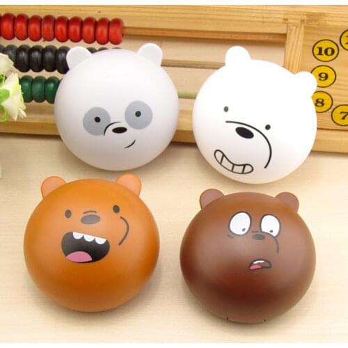 Lymouko New Design Cartoon Cute Round Milk Bear Portable Contact Lenses Case Kit Women Lens Container Box