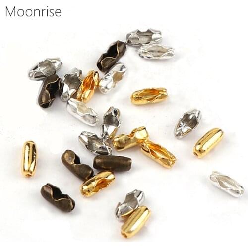 100pcs/lot Metal Ball Chain Connectors Clasps Fit For 1.5 2.4mm Bead Chain Connectors Clasps For DIY Jewelry Making HK097