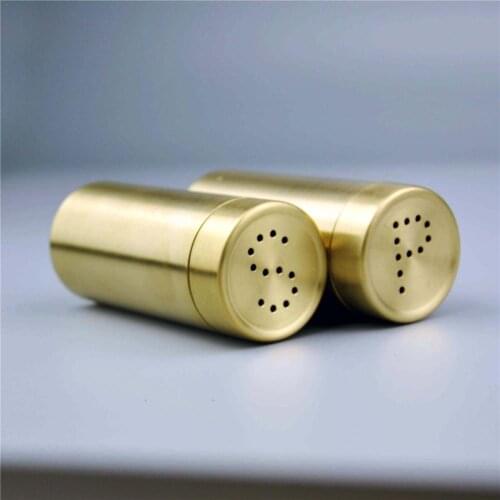 2pcs/pack Gold Spice Jar Condiment Set Kitchen Seasoning Bottles Set Salt Pepper Shakers Spice Cruet Sets Sauce Oil Cooking Tool