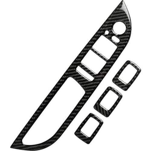 4Pcs Window Lift Switch Panel Cover Decor Trim Fit for BMW 5 Series E60 520 523 525li 530li 2008 2009 2010 Left Hand Drive Only