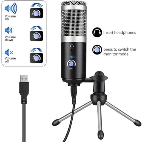 Professional USB Condenser Microphone for Youtube Podcast Recording Instrument