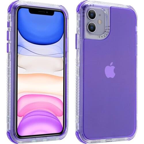 Shockproof Bumper Candy Color Phone Case for iPhone 11 12 Pro XS Max XR X 12 Mini 7 8 Plus SE 2020 Transparent Soft Back Cover