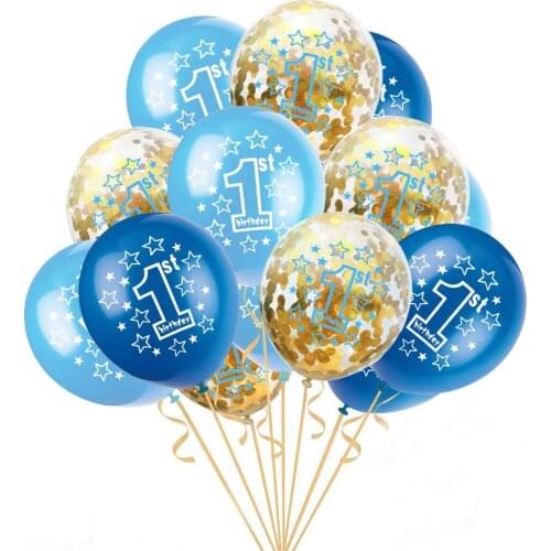 Baby Shower Girl Favor Blue Pink Balloon One 1 Year Old First Happy Birthday Party Decor 1st Birthday Balloon Latex Ballon