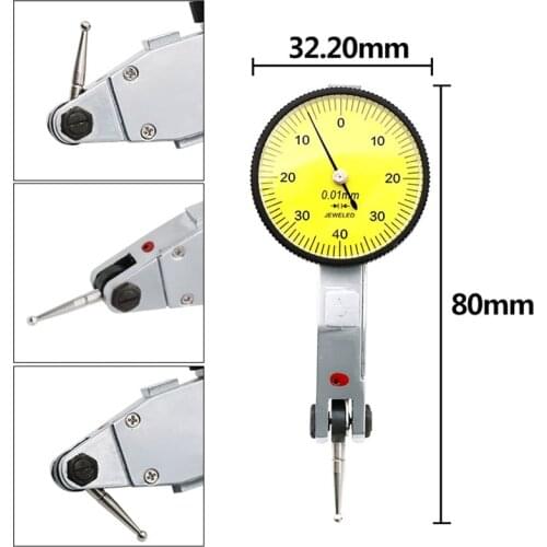 0-0.8mm 0.01mm Level Gauge Scale Precision Metric Dovetail Rails Dial Test Indicator Magnetic Correction Gauge Stand