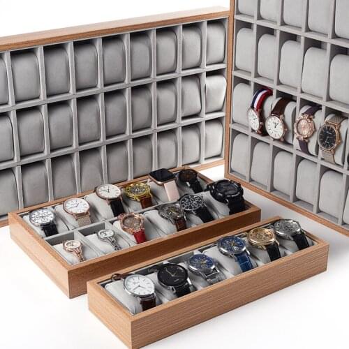 New No Glass Rosewood 6/12/24/30-Bit Counter Watch Box Jewelry Display Plate Watch Sales Box Boutiques and Stalls Watch Case