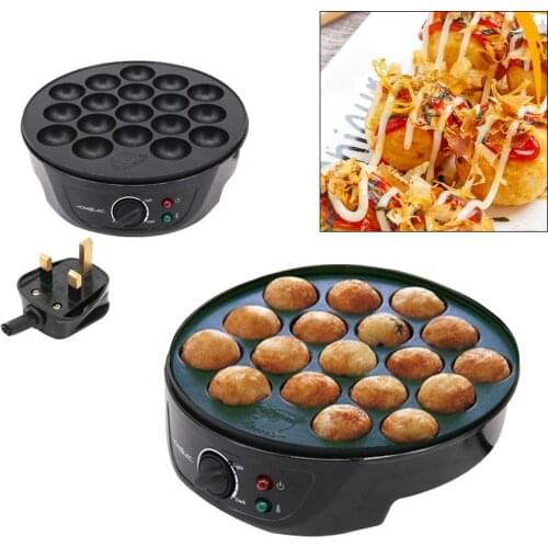 Takoyaki Machine 18 Holes Mini Baking Pan Electric Takoyaki Maker Octopus Balls Grill Breakfast Machine 220-204V