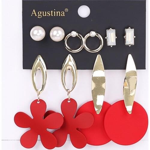 Agustina 2021 women Set earrings fashion jewelry drop earrings Set acrylic earrings long earring boho Dangle earings geometry