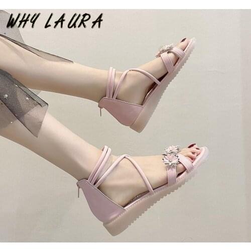 Women Summer Ankle Lap Sandal Ladies Thin Flat Heel Comfortable Beach Women Square Toe Shoes 2021