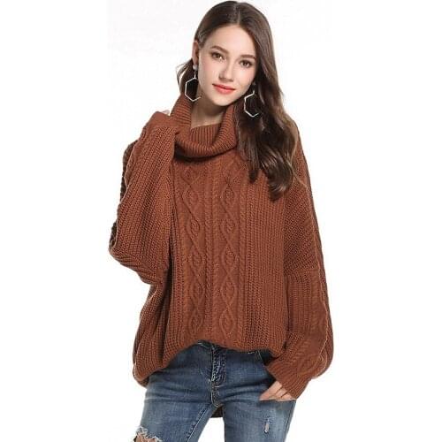 Winter Women Turtleneck Sweater Loose Casual Long Sleeve Pullover Women Jumper Tops New Oversized Knitted Sweaters Female 2019