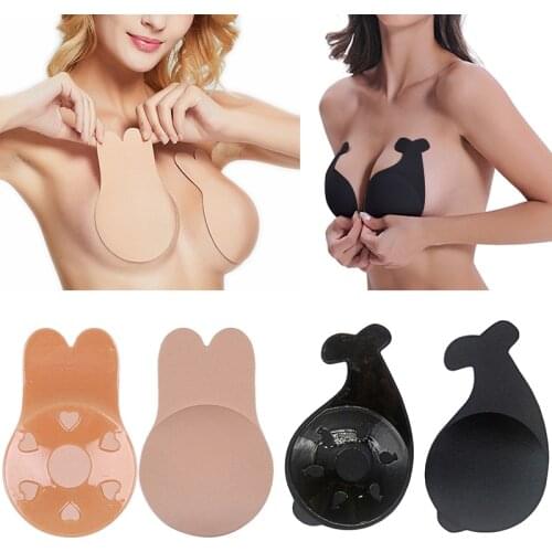 Women Silicone For Adhesive Bra Push Up Seamless Invisible Sticky Bra Reusable Sexy Nipple Cover Strapless Bralette