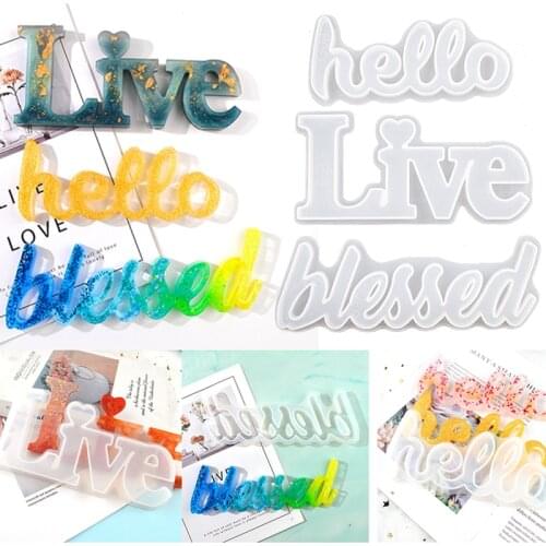 1Pc New Arrivals English Words Mold Resin Epoxy Mold DIY Craft Home Furnishings Decoration Silicone Mold