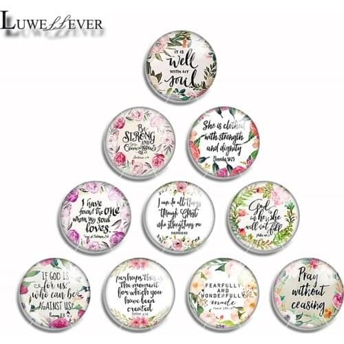 10mm 12mm 14mm 16mm 20mm 25mm 478 Saying Flower Mix Round Glass Cabochon Jewelry Finding 18mm Snap Button Charm Bracelet