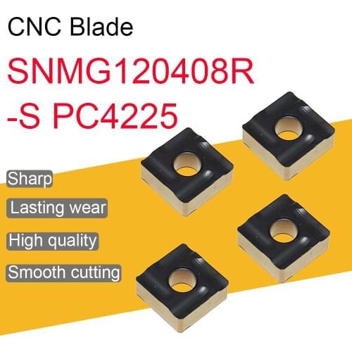10PCS High Quality Carbide Inserts SNMG120408R-S PC4225 Metal CNC Lathe Cutting Tools SNMG External Turning Tools