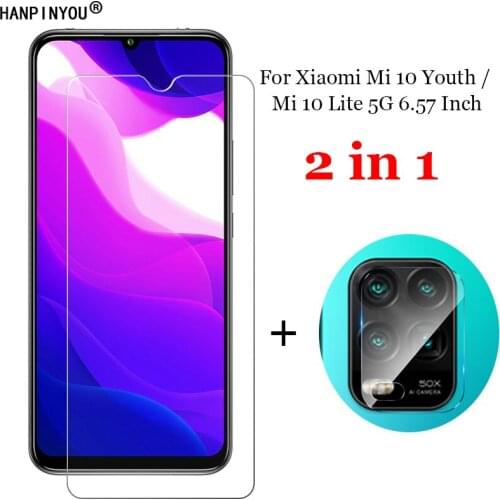 2-in-1 Tempered Glass For Xiaomi Mi 10 Youth / Lite 5G 6.57" Camera Lens Protection Film + Front Screen Protector