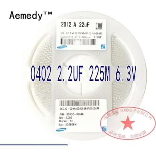 2000pcs Capacitor CL05A225MQ5NNNC 0402-2.2UF 225M 6.3V SMD capacitor