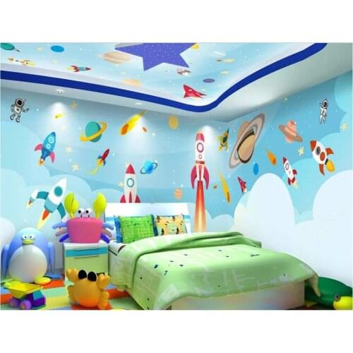 3d wallpaper custom photo mural Rocket launch cartoon space star Whole house wall home decor living room wallpaper for walls 3 d