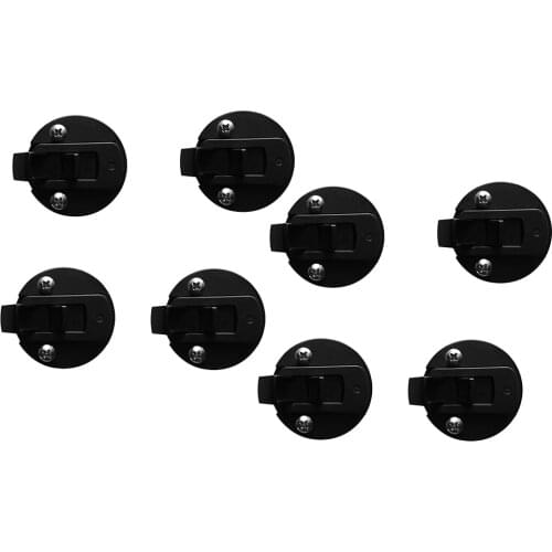 8pcs/Set Marine Boat 2 inch 50mm Round Flush Pull Ring Deck Hatch Slam Latch Lift Handles, Nylon, Black